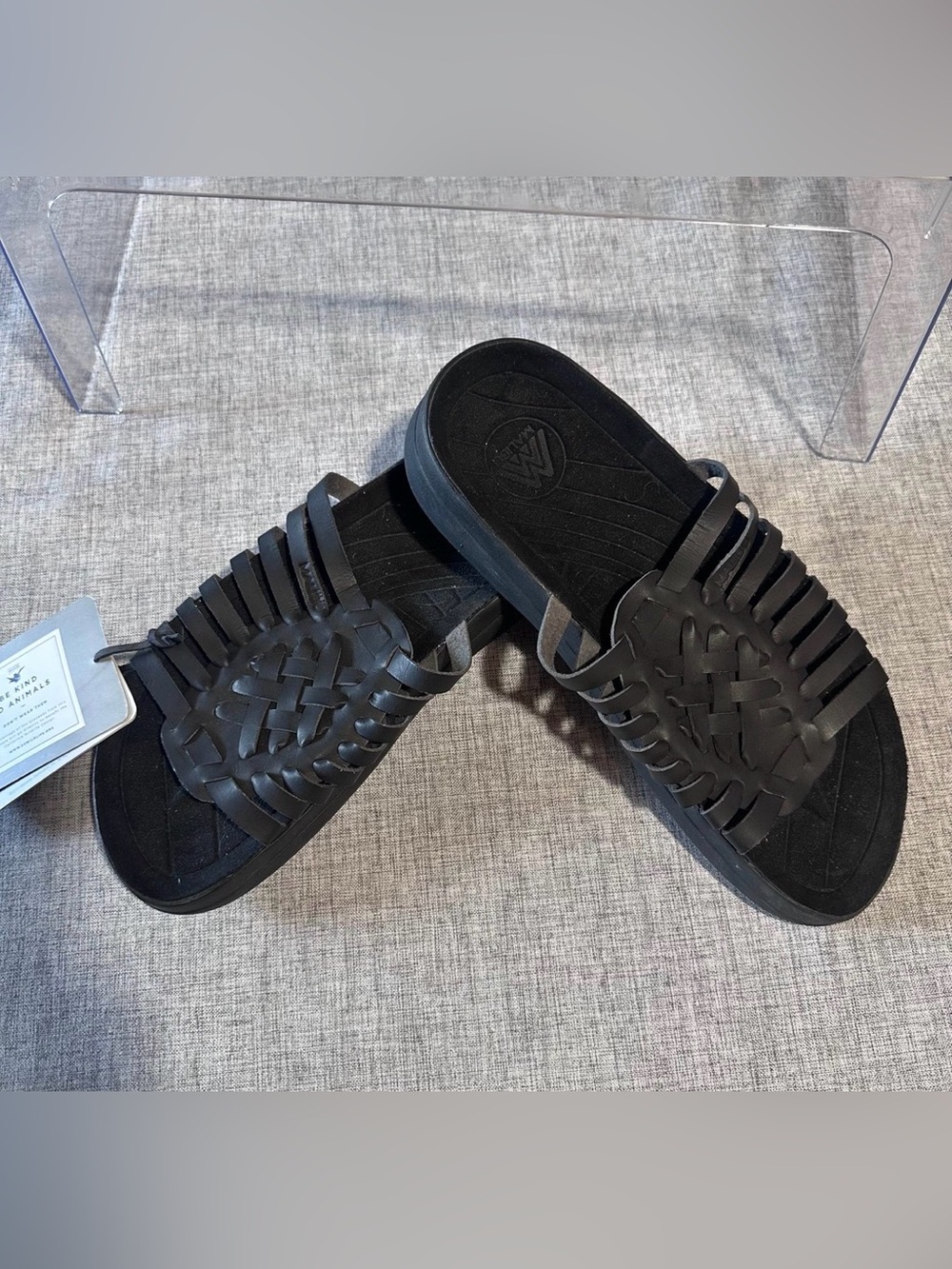 Malibu Black Woven Slide Sandals for Men